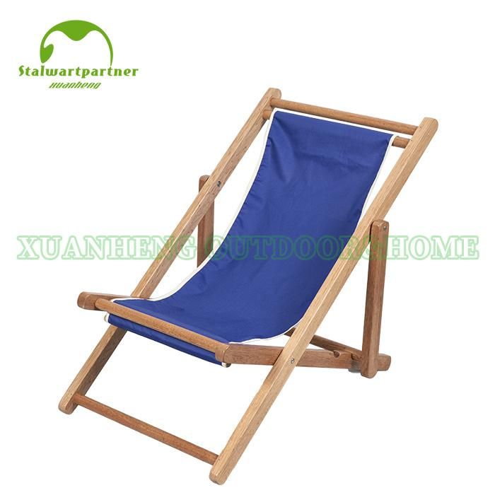 Folding Wood Beach Sling Deck Chair