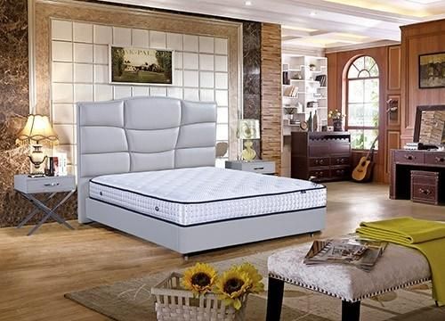 Home Furniture Set Wooden Bedroom Leather Fabric Upholstery Double Bed