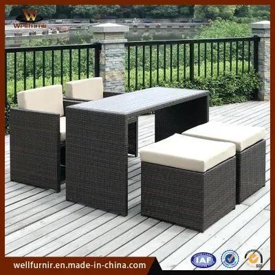 Wicker Patio Garden Outdoor Furniture Dining Table and Chair (WF-09)