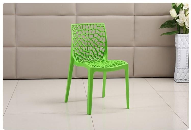 Industrial Garden Event Chair with Cool Hollow Back Plastic Dining Set with Stackable Chairs for Restaurant