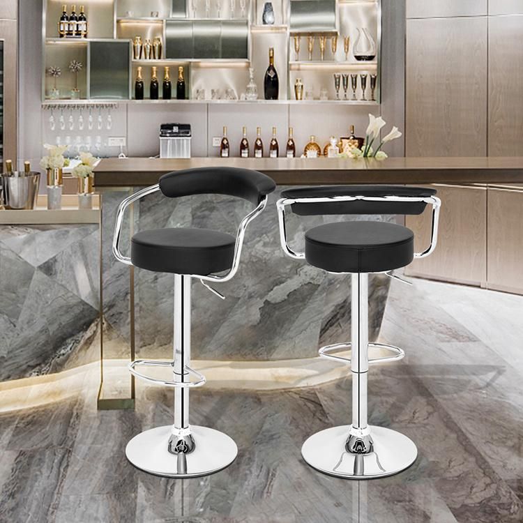 Wholesale Price Office Furniture Rotatable and Adjustable PU Leather Bar Stools Chair