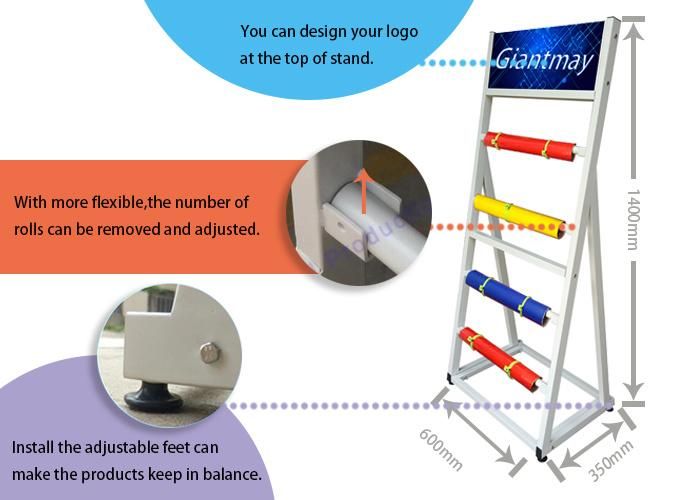 Exhibition Stand Professional Design Metal Display Fabric Roll Rack