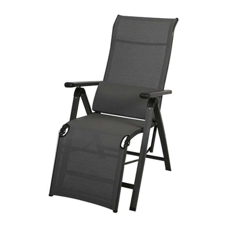 Outdoor Garden Chairs Padded Aluminium Adjustable Foot Rest Relaxing Folding