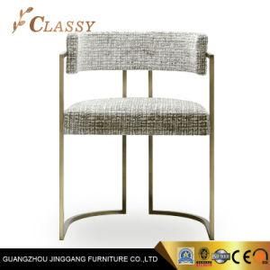 Luxury Quality Velvet Fabric Dining Chair with Brushed Brass Stainless Steel Frame