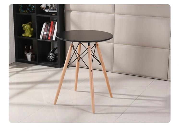 China Supplier European Style Modern Cafe Furniture Nordic Side Tables Dining Room Set with Chairs Restaurant Coffee Table Solid Wood MDF Round Dining Table