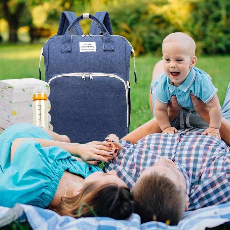 Multifunctional Portable Diaper Bag Folding Travel Large Backpack Baby Bed for Outdoor