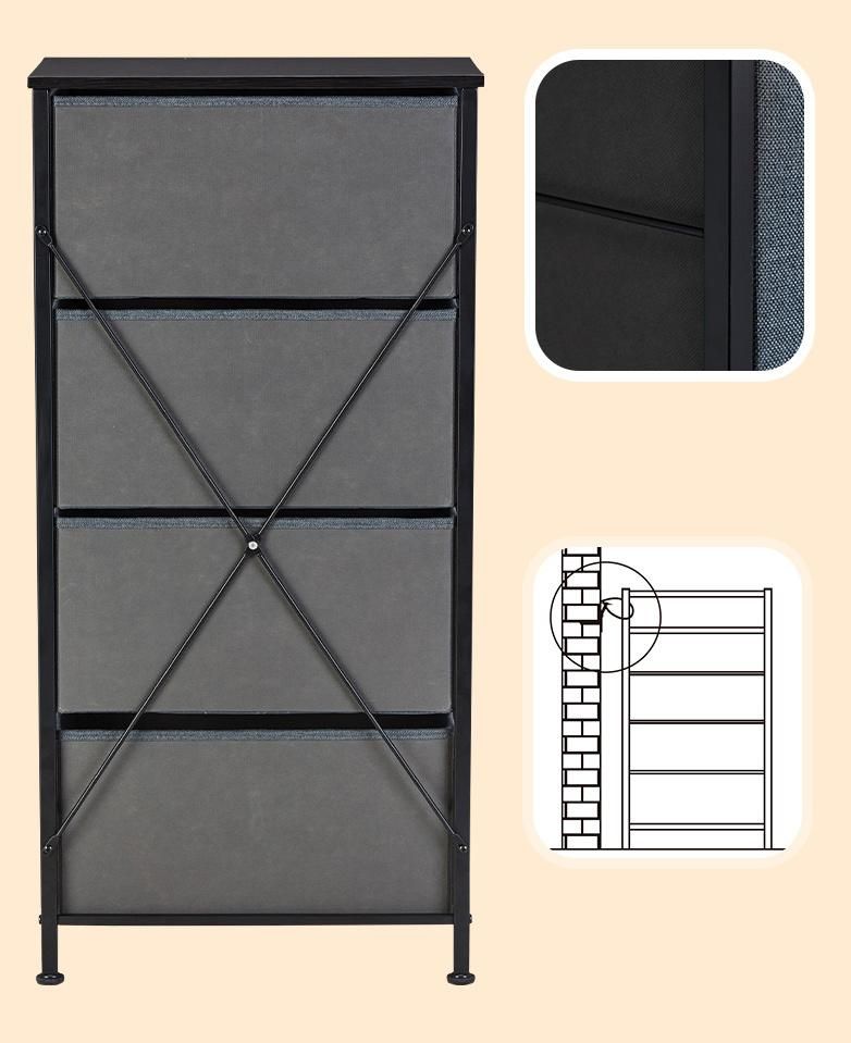 Four-Story Drawer Locker with Non-Woven Drawers and Steel Frame.