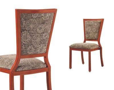 Wood Grain Imitated Linen Fabric Dining Hotel Event Chair