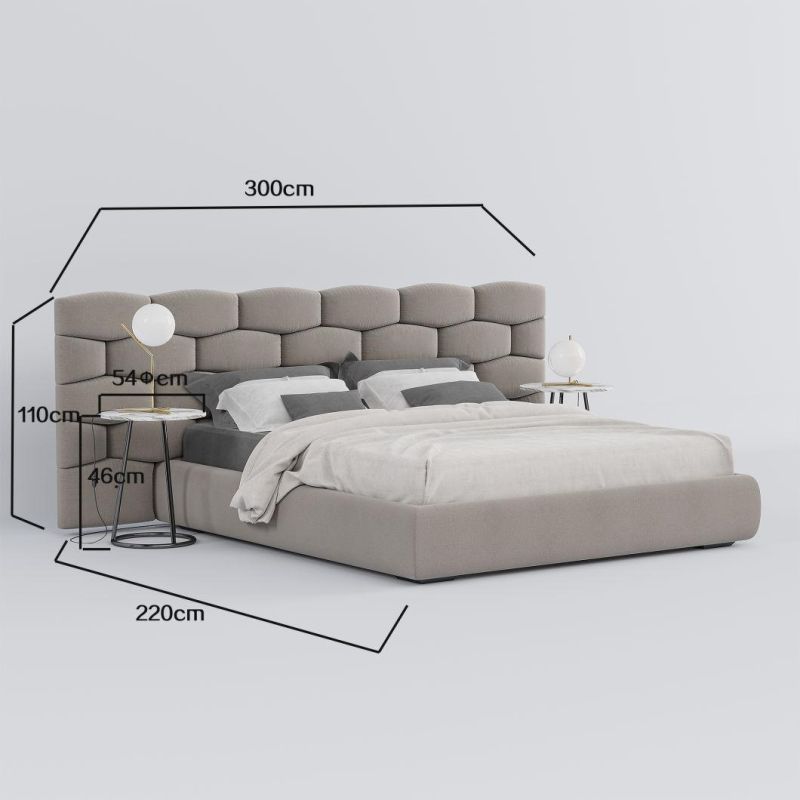 Comfortable Modern Velvet Fabric King Size Bedroom Bed Furniture Luxury Upholstered Mattress Bed