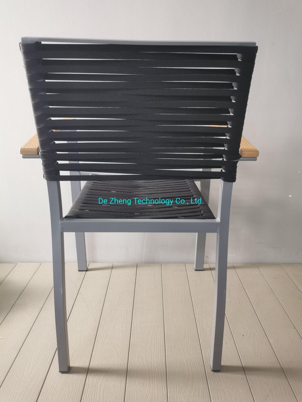 All Weather Outdoor Chair with Aluminium Frame for Seaside Hotel Garden Rattan Dining Chair