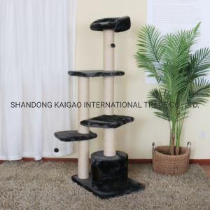 Luxury Plush Multi-Level Cat Furniture with Sisal Post and a Cave