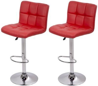 Fabric Upholstery Swivel Footrest Faux Leather Modern Design Bar Stool