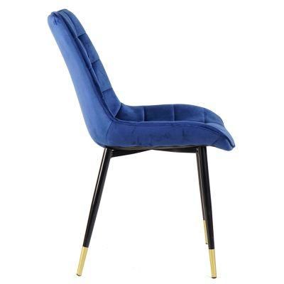 Vantage Fabric Morden Vetlvet Metal Leg Dining Chair Furniture