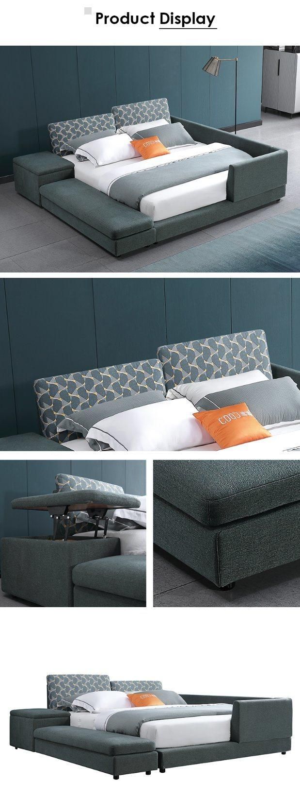 Designer Bedroom Furniture King Size Bed with Storage Cabinet