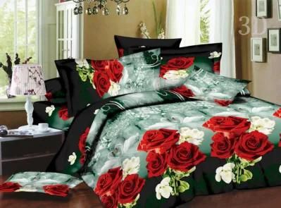 Polyester Microfiber Disperse Print Bedsheet Fabric with Floral Designs