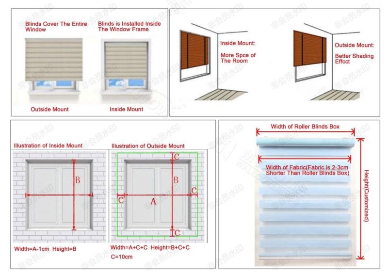 Hot Selling Day and Night Roller Blinds Window Shading Zebra Fabric Vertical Curtain