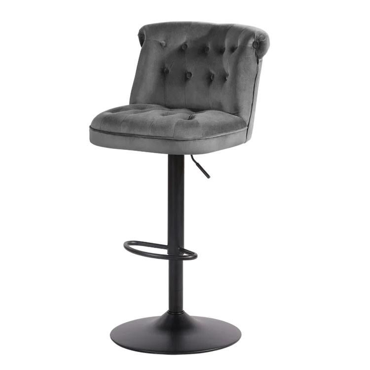 Bar Chair Home Tall Nordic Metal Luxury Velvet Kitchen Chair High Modern Stools Chair Bar Furniture Chair for Bar Table