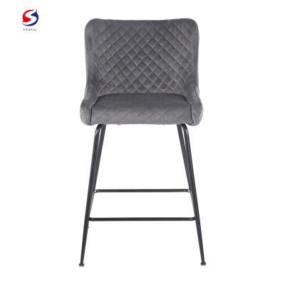 Wholesale Nordic Style Modern Fabric Restaurant Cafe Dining Lounge Living Room Furniture Stool Bar Chair