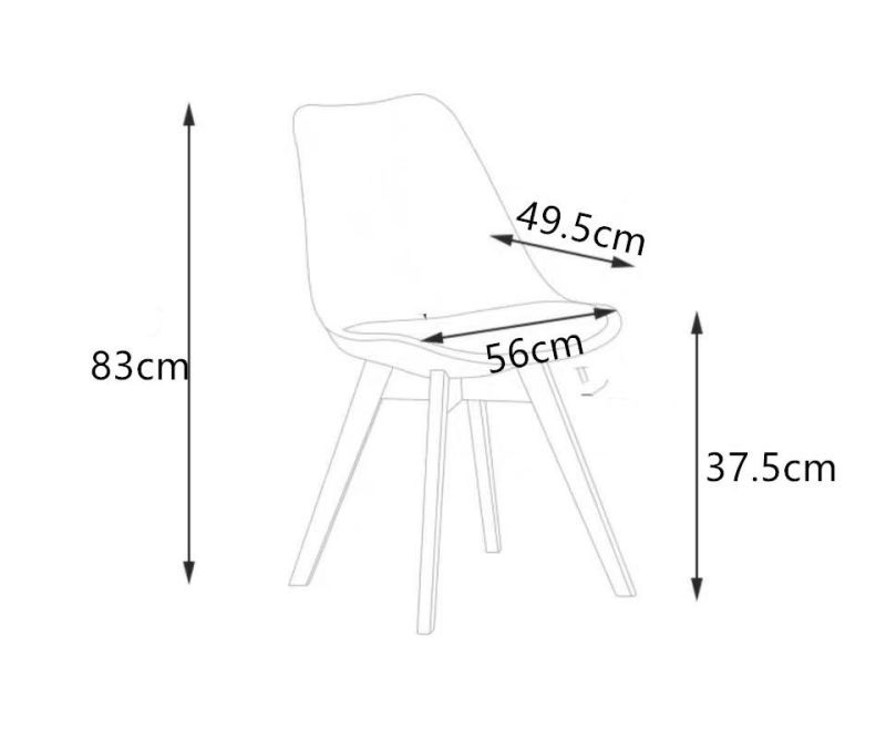 Solid Wood Plastic Living Padded Seat Tulip Dining Chair