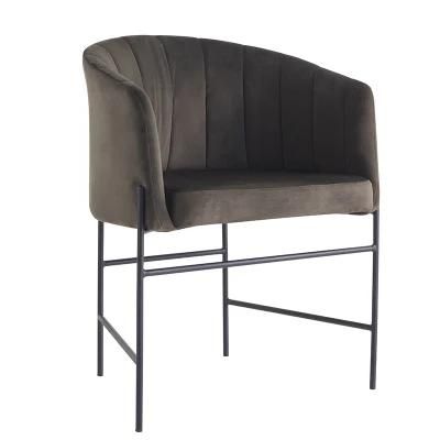 Wholesale Cheap Price Home Furniture Velvet Modern Design Comfortable Dining Chair with Metal Legs