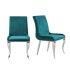 Luxury French Upholstery Green Velvet Padded Dining Chairs