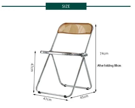 China Wholesale Dining Furniture Outdoor Folding Transparent Plastic Chair