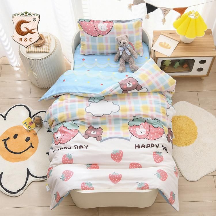 Cotton Children Bedding Sets Cartoon 4PCS Bed Sheet Bed Set Twin Size Kids Cartoon Bedding Sets