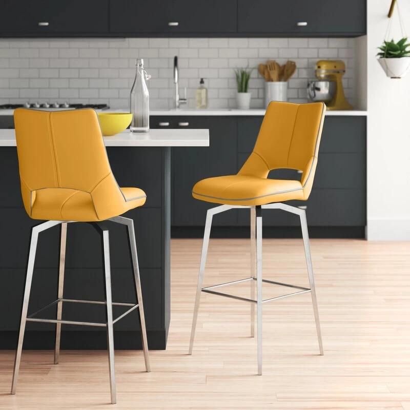 High Quality Adjustable Cheap PU Bar Stools for Sale Modern Chair