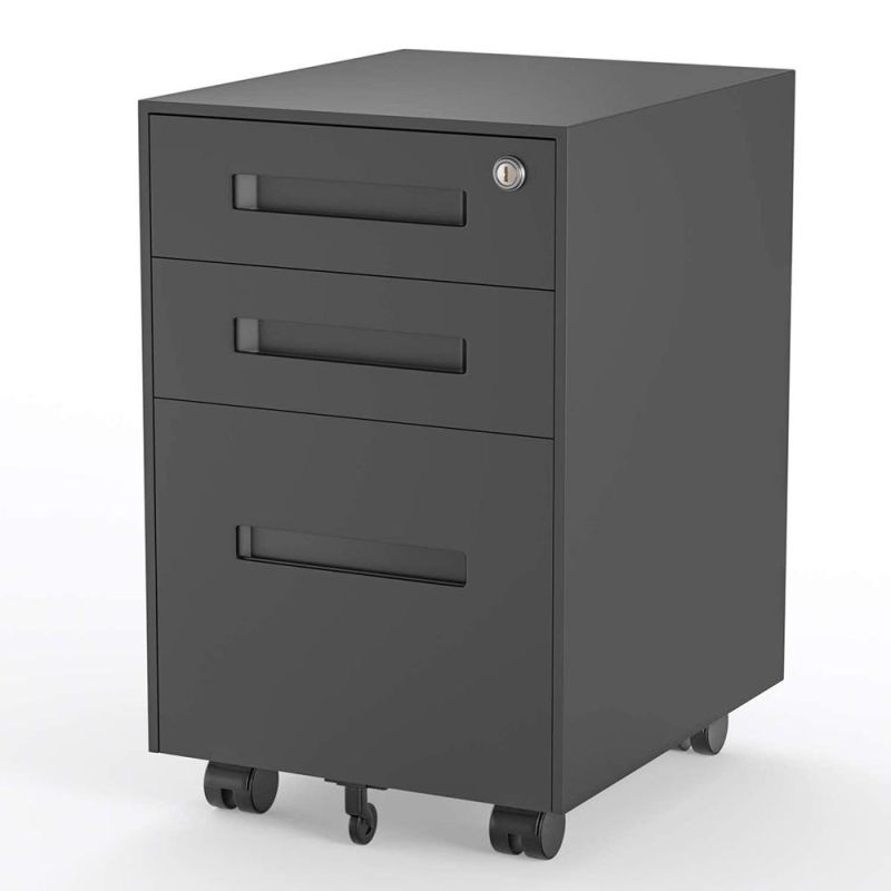Gdlt Mobile Pedestal Cabinets Office 3 Drawer Movable Storage Cabinet for Office Home