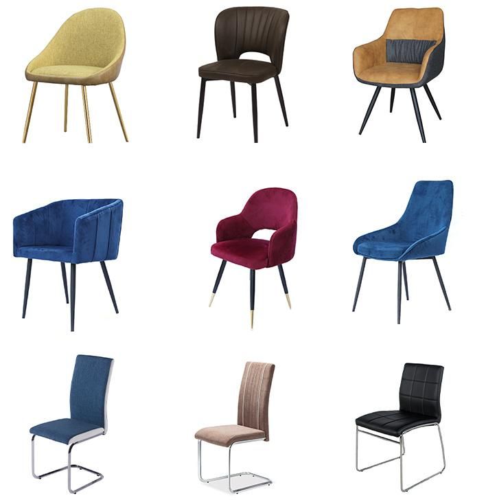 China Factory Velvet Modern Design Furniture Hotel Home Restaurant Chair Fabric Dining Chair