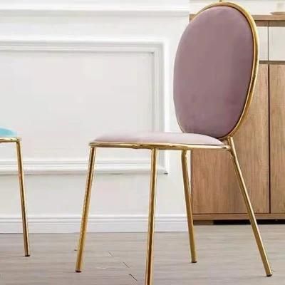 Modern Metal Leg Velvet Dining Chair for Hotel Restaurant and Dressing Room Chair