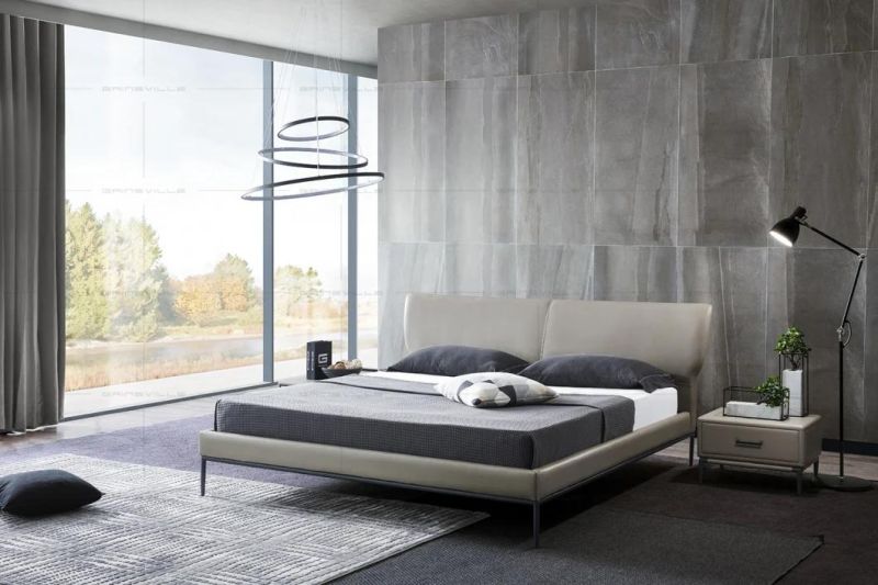 Customized Luxury Modern Furniture Bedroom Bed Wall Bed King Beds Gc1729