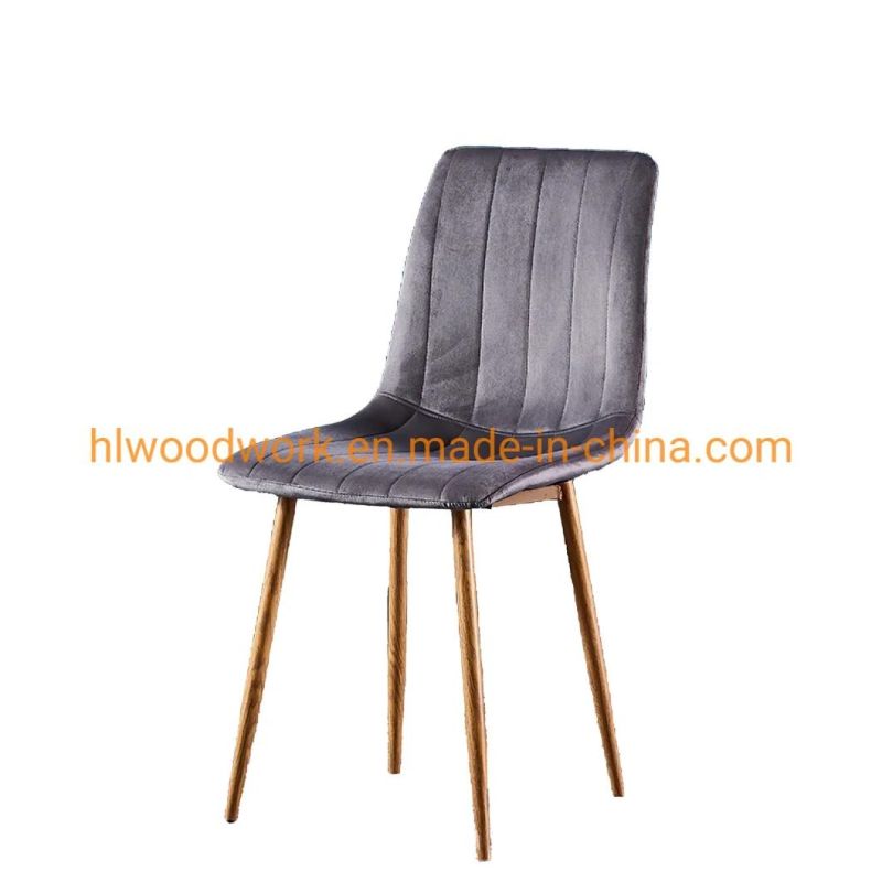 Modern Restaurant Furniture Comfortable Fabric Coffee Chair Black Spray Metal Leg Restaurant Chair Popular Modern Living Room Home Leisure Chair