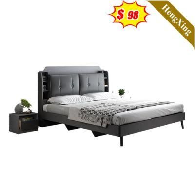 Latest 5 Star Solid Wood Panel Hotel Modern Living Room Leather Mattress Double King Sofa Bed Furniture Bedroom Set
