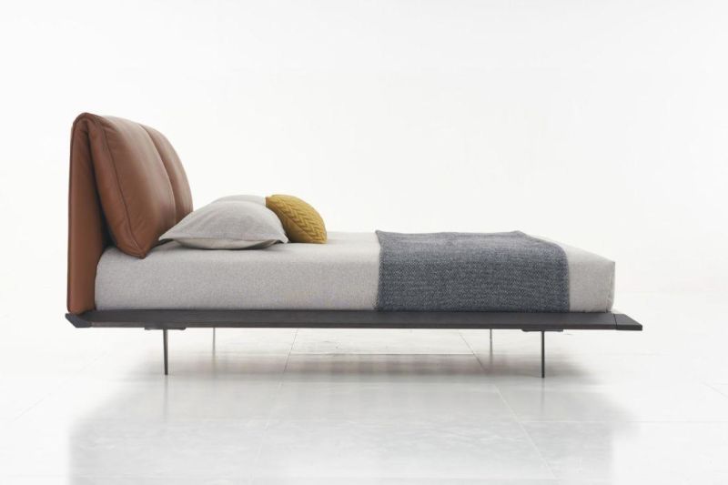 Be2001 Leather Bed, Italian Furniture Design Bedroom Set in Home and Hotel
