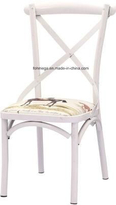 Cross Back Metal Powder Coated Chair with Different Color Options