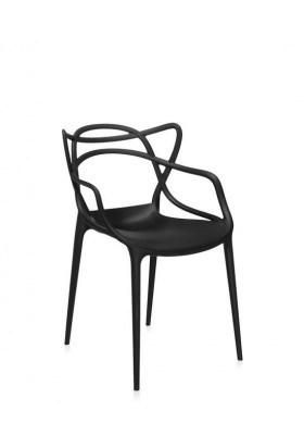 French Design Master Plastic Arm Chair PP Stacking Restaurant Dining Chair with Armrest