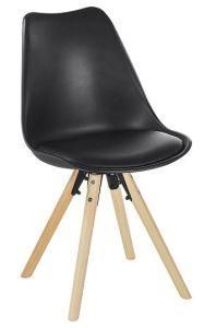 Spain Market Popular Dining Chair with PU Cushion and Wood Legs