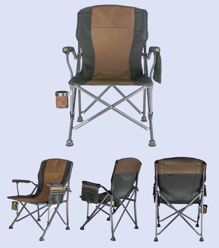 Good Load Bearing Portable and Stowable Adjusted Folding Frame 600d Fabric Portable Folding Metal Chair Klappstuhl