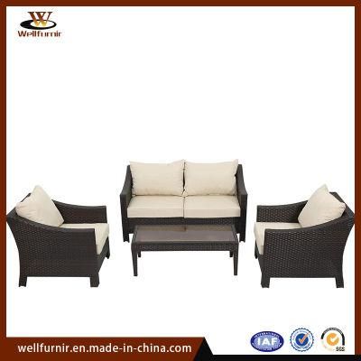 Modern Hot Sale Outdoor Dining Set Synthetic Rattan Dining Sofa Set (WFD-02E)