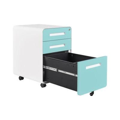 Mobile File Cabinet 3 Drawer Metal Storage Filing Cabinets, Legal Letter File Rolling Cabinets for Home and Office