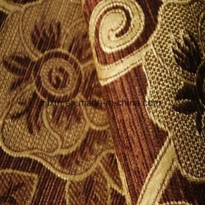 Hot Sale Chenille Woven Fabric Brown with Coffee Color
