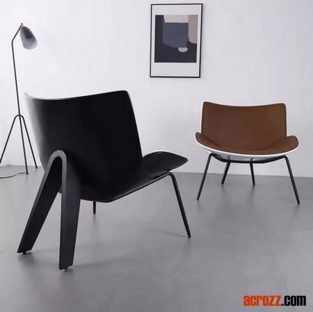 Nordic-Style Italian Furniture Orange Leather Armchair Armrest Easy Chair Living Sofa Do Maru Chair