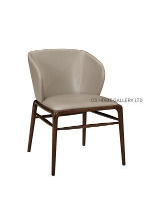 Wooden Factory Furniture Modern PVC Hotel Restaurant Arm Dining Chair