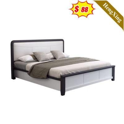 Comfortable Modern Home Hotel Bedroom Furniture Set MDF Wooden King Bed Storage Wall Double Bed (UL-22NR60540)
