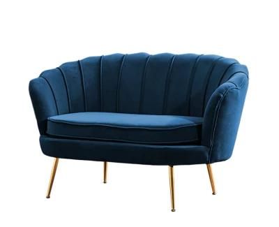 Modern Design Royal Furniture Single Seat Upholstery Blue Fabric Accent Sofa Chair for Home Furniture