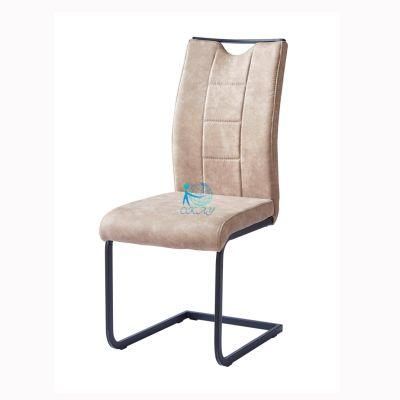 Okay Furniture Whosale Hot Sale Pk Fabric Dining Chair with Bending Black Metal Legs