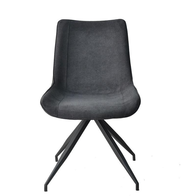Nordic Style Cheap Indoor Modern Cowboy Fabric Dining Chair with Metal Leg