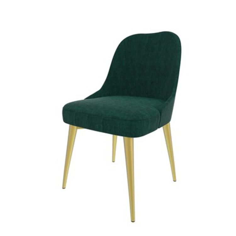 Restaurant Leisure Places Factory Direct Sale Metal Legs and Velvet Fabric Covered Seat Made in China Dining Chair Modern