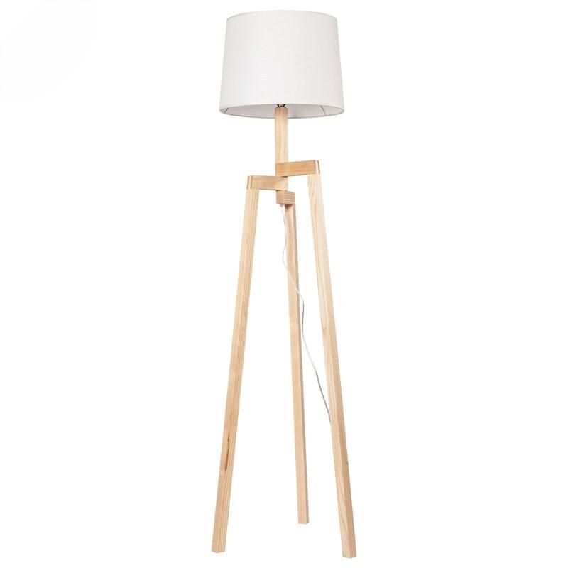 Home Lighting Fabric Lamp Shade Wooden Standing Chinese Floor Lamp (WH-WFL-11)